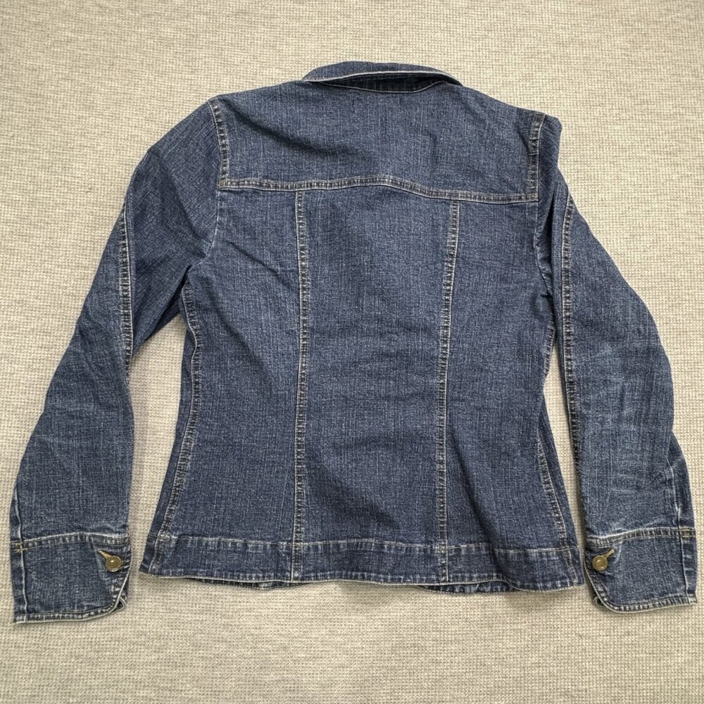 Tribal Denim Womens Blue Jean Jacket Size 8 Button Up Pockets Long Sleeve Collar - Picture 2 of 11